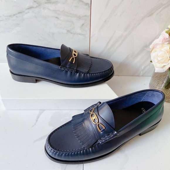 Celine Other - CELINE Luco Sulky Loafer LOGO Dress Shoes Navy 10